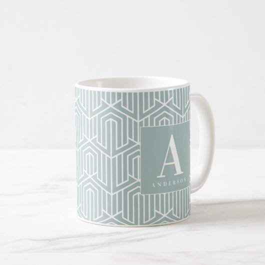 Geometrisches Muster der Initiale/des Monogramms Kaffeetasse (VorderseiteRechts)