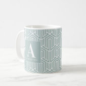 Geometrisches Muster der Initiale/des Monogramms Kaffeetasse (Vorderseite Links)