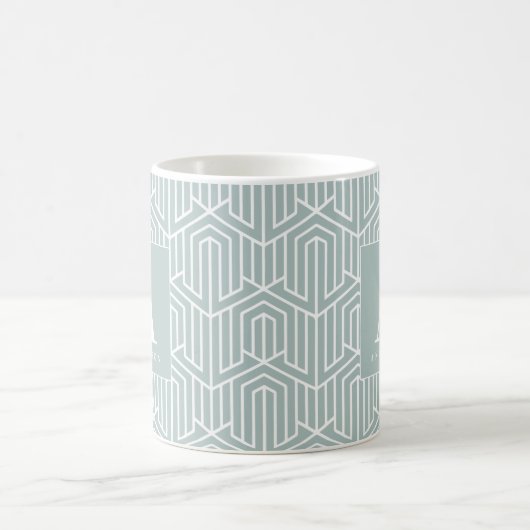 Geometrisches Muster der Initiale/des Monogramms Kaffeetasse (Mittel)
