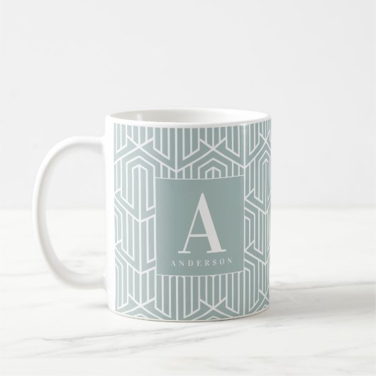 Geometrisches Muster der Initiale/des Monogramms Kaffeetasse (Links)