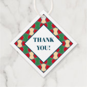 Geometrisches Muster der Krawatte Oriental Red Gre Geschenkanhänger (Rückseite)