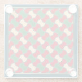 Geometrisches Muster der Krawatte Oriental Red Gre Glasuntersetzer (Rückseite)