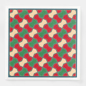 Geometrisches Muster der Krawatte Oriental Red Gre Serviette (Vorderseite)
