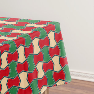 Geometrisches Muster der Krawatte Oriental Red Gre Tischdecke