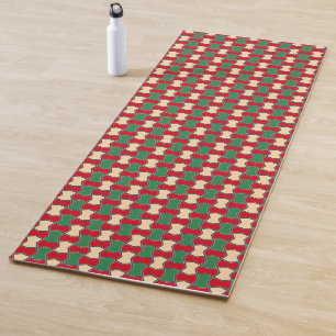 Geometrisches Muster der Krawatte Oriental Red Gre Yogamatte