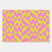 Geometrisches Muster der Limonen Zeichentrickchart Geschenkpapier Set (Vorderseite 2)