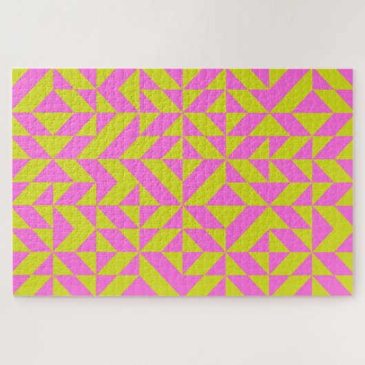 Geometrisches Muster der Limonen Zeichentrickchart Puzzle (Horizontal)