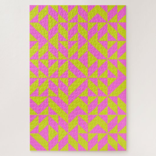 Geometrisches Muster der Limonen Zeichentrickchart Puzzle (Vertikal)