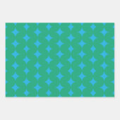 Geometrisches Muster der Mod Mitte - Grün und Blau Geschenkpapier Set (Vorderseite 3)