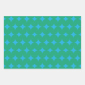 Geometrisches Muster der Mod Mitte - Grün und Blau Geschenkpapier Set (Vorderseite 2)