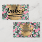 Geometrisches Muster der Rose | Goldfolie Terminkarte (Vorne/Hinten)