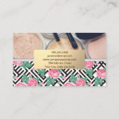 Geometrisches Muster der Rose | Makeup Brushes Visitenkarte (Rückseite)