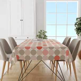 Geometrisches Muster der roten, braunen, rosa Polk Tischdecke
