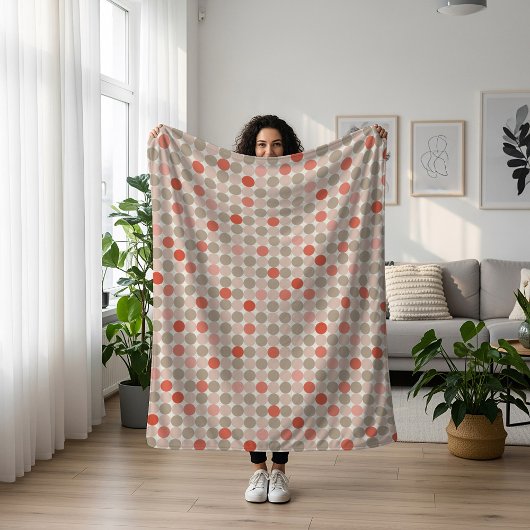Geometrisches Muster der roten und rosa Polka-Punk Sherpadecke