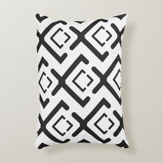 Geometrisches Muster der schwarzen, geometrischen  Dekokissen (Vorderseite(Vertikal))