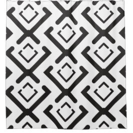 Geometrisches Muster der schwarzen, geometrischen  Duschvorhang