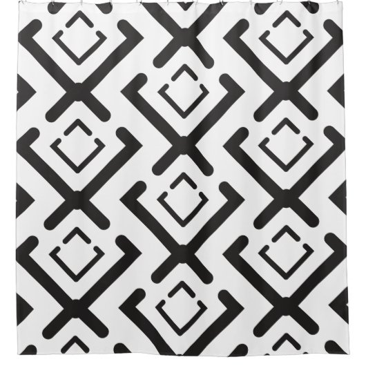 Geometrisches Muster der schwarzen, geometrischen  Duschvorhang (Vorderseite)