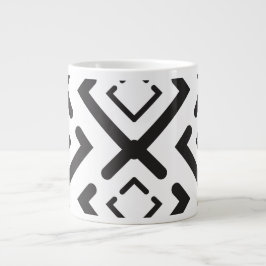 Geometrisches Muster der schwarzen, geometrischen  Jumbo-Tasse