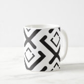 Geometrisches Muster der schwarzen, geometrischen Kaffeetasse (VorderseiteRechts)