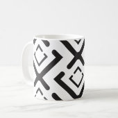 Geometrisches Muster der schwarzen, geometrischen Kaffeetasse (Vorderseite Links)
