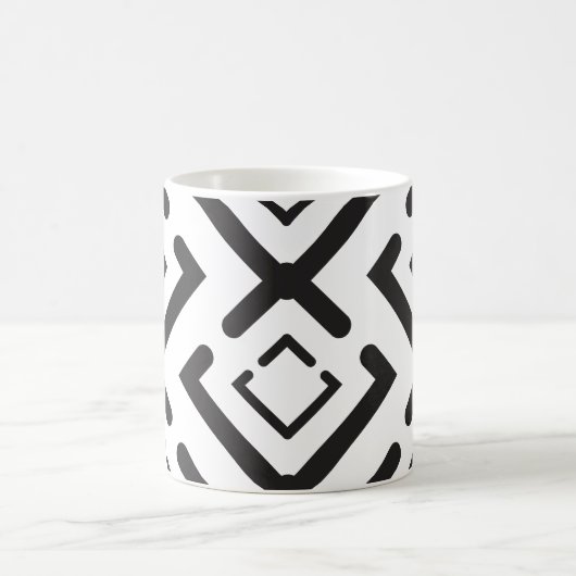 Geometrisches Muster der schwarzen, geometrischen Kaffeetasse (Mittel)