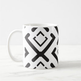 Geometrisches Muster der schwarzen, geometrischen  Kaffeetasse