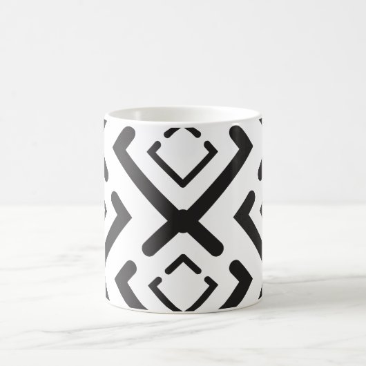Geometrisches Muster der schwarzen, geometrischen  Kaffeetasse (Mittel)