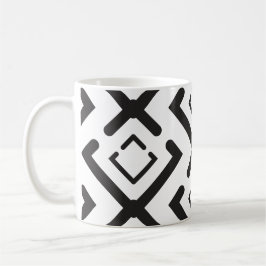 Geometrisches Muster der schwarzen, geometrischen  Kaffeetasse