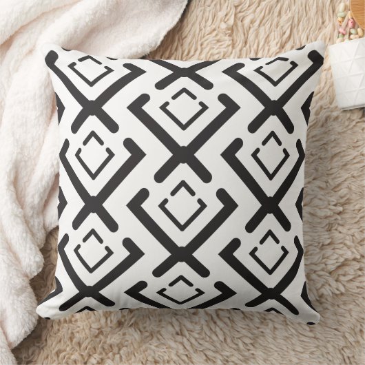 Geometrisches Muster der schwarzen, geometrischen Kissen (Decke)