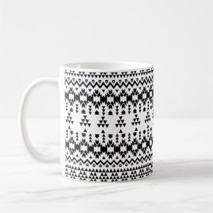geometrisches Muster der schwarzen und weißen Azte Kaffeetasse