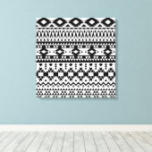 geometrisches Muster der schwarzen und weißen Azte Leinwanddruck (Insitu (Holzboden))