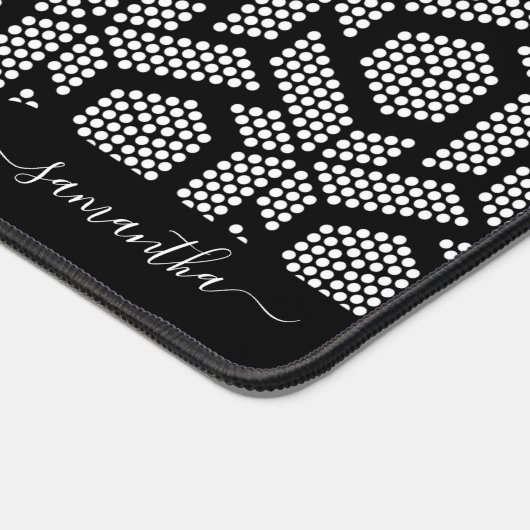 geometrisches Muster der schwarzen und weißen Punk Schreibtischunterlage (Ecke)