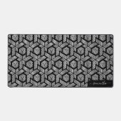 geometrisches Muster der schwarzen und weißen Punk Schreibtischunterlage (Vorderseite)