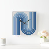 Geometrisches Muster der Streifen im Retro-Stil de Quadratische Wanduhr (Zuhause)