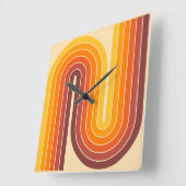 Geometrisches Muster der Streifen im Retro-Stil de Quadratische Wanduhr (Winkel)