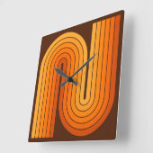 Geometrisches Muster der Streifen im Retro-Stil de Quadratische Wanduhr (Winkel)