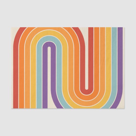 Geometrisches Muster der Streifen im Retro-Stil de Seidenpapier (Vorderseite)