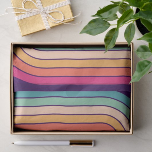 Geometrisches Muster der Streifen im Retro-Stil de Seidenpapier (Geschenk)