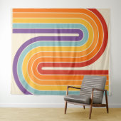 Geometrisches Muster der Streifen im Retro-Stil de Wandteppich (Beispiel (Horizontal))