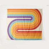 Geometrisches Muster der Streifen im Retro-Stil de Wandteppich (Vorderseite (Horizontal))