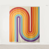 Geometrisches Muster der Streifen im Retro-Stil de Wandteppich (Vorderseite)