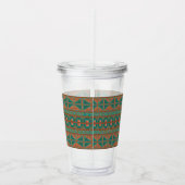 Geometrisches Muster der südwestlichsten Aquamarin Acryltrinkbecher (Rechts)