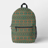 Geometrisches Muster der südwestlichsten Aquamarin Bedruckter Rucksack (Vorderseite)
