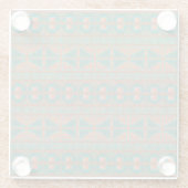 Geometrisches Muster der südwestlichsten Aquamarin Glasuntersetzer (Rückseite)