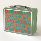 Geometrisches Muster der südwestlichsten Aquamarin Metall Brotdose (Vorderseite)