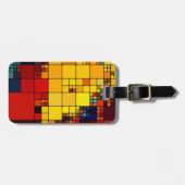 Geometrisches Muster des abstrakten vibrierenden Gepäckanhänger (Vorderseite horizontal)