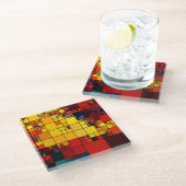 Geometrisches Muster des abstrakten vibrierenden Glasuntersetzer (Schrägansicht)