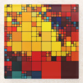 Geometrisches Muster des abstrakten vibrierenden Glasuntersetzer (Vorderseite)