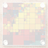 Geometrisches Muster des abstrakten vibrierenden Glasuntersetzer (Rückseite)