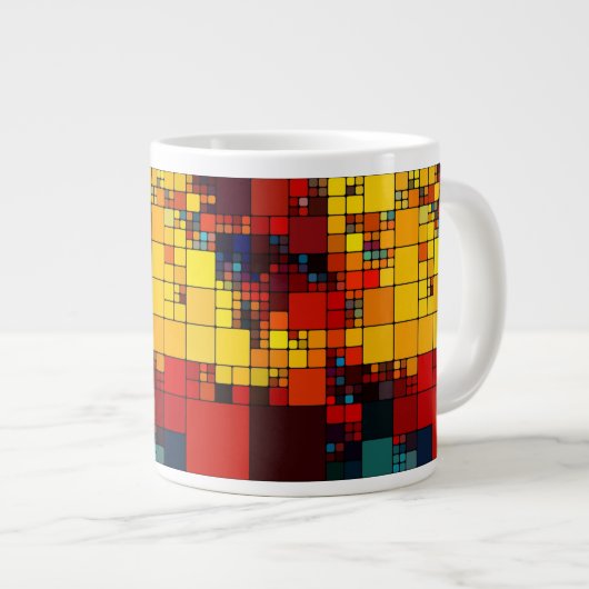 Geometrisches Muster des abstrakten vibrierenden Jumbo-Tasse (Vorderseite Rechts)